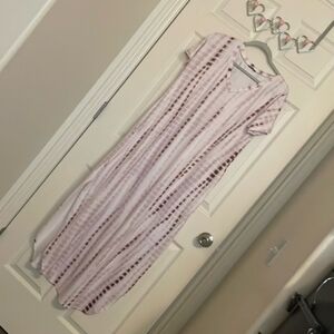 Elegant Pink Tie-Dye Maxi Dress